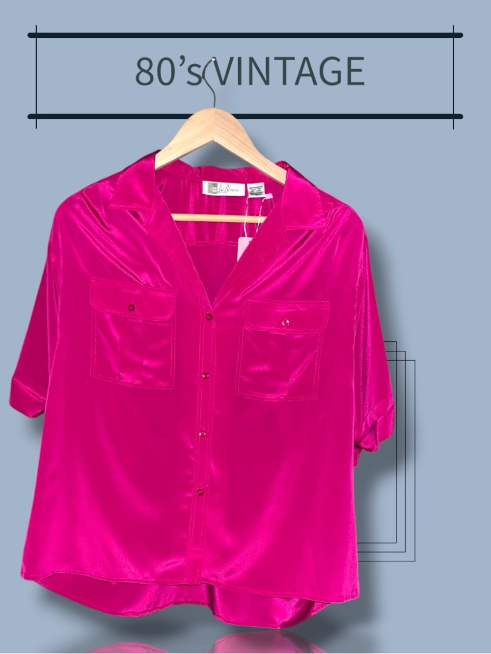 Silky Fuchsia Satin Button-Down Blouse